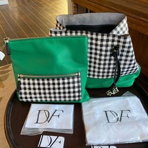 Diane Von Furstenberg Gingham Tote & Clutch